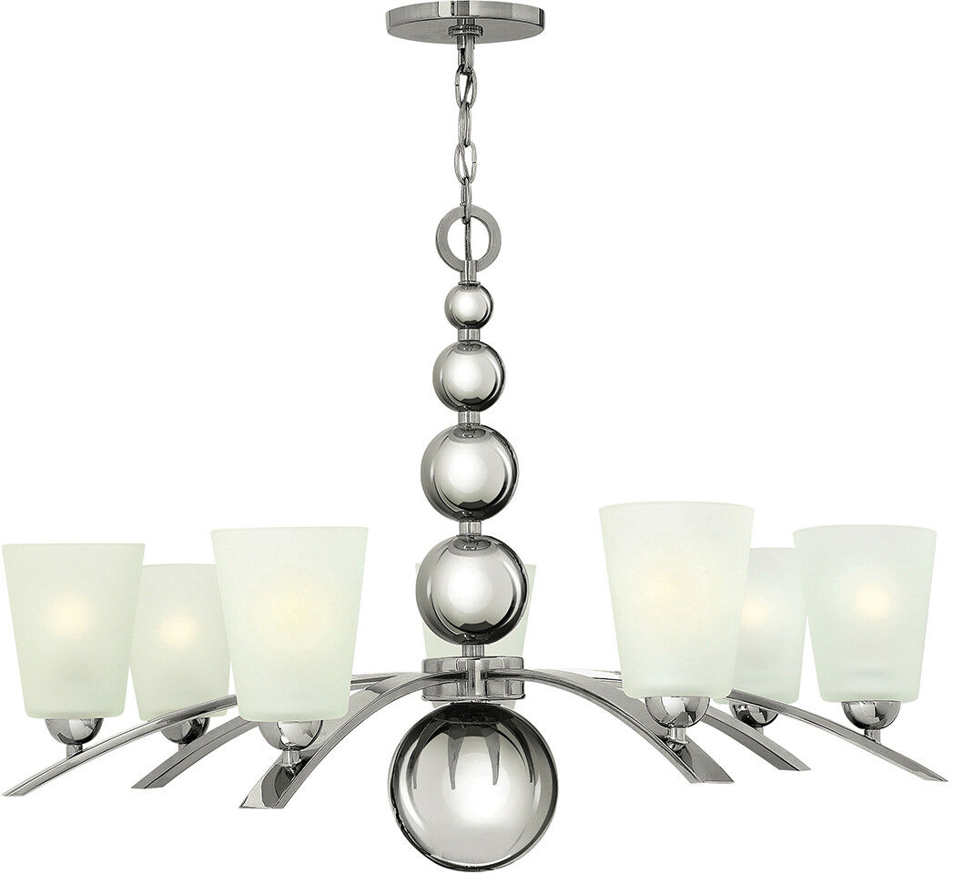 Elstead Lighting Zelda 7 Light Multi Arm Chandelier Polished Nickel Finish, E27