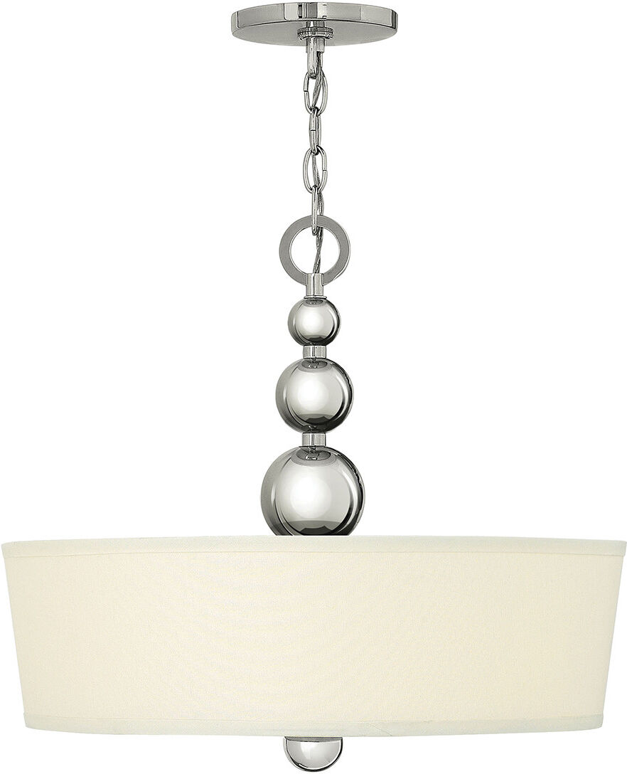 Elstead Lighting Zelda 3 Light Ceiling Pendant Polished Nickel, E27