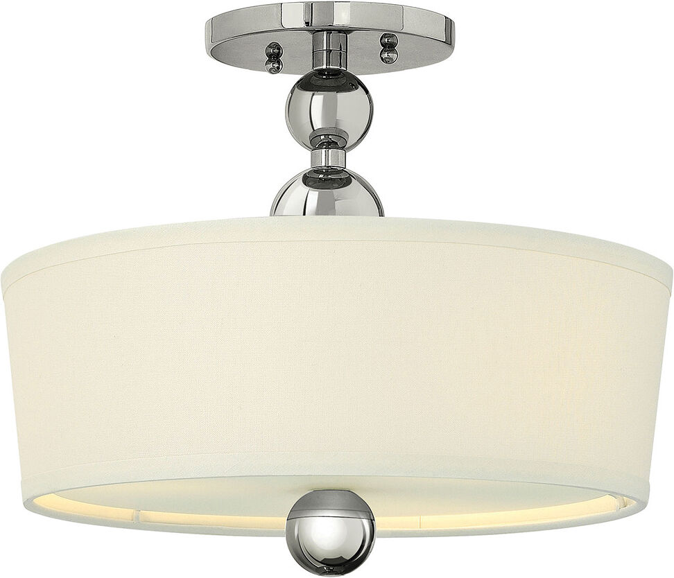 Elstead Lighting Zelda 3 Light Semi Flush Ceiling Light Polished Nickel, E27