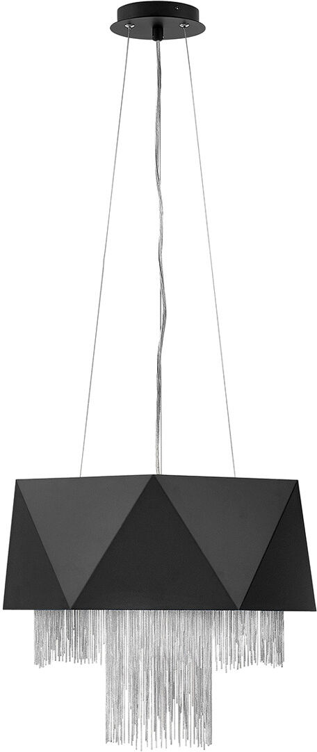 Elstead Lighting Zuma 6 Light Pendant, Satin Black, Silver, E27