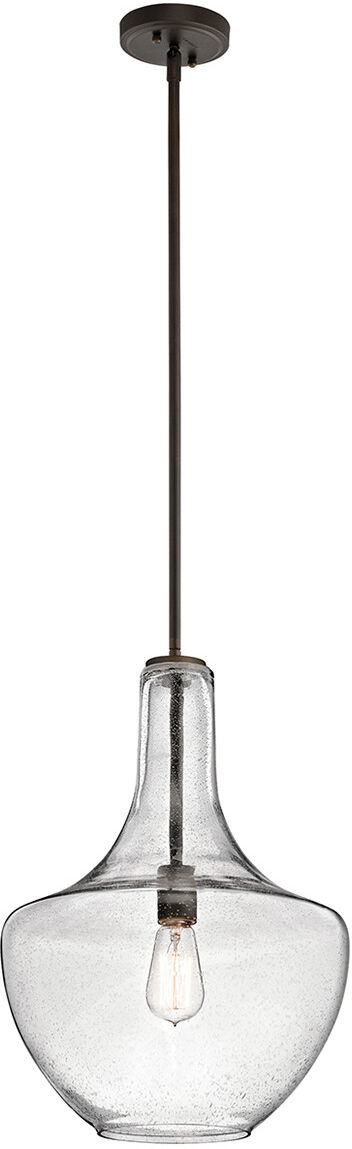 Elstead Lighting Everly 1 Light Medium Dome Ceiling Pendant Light Bronze, E27