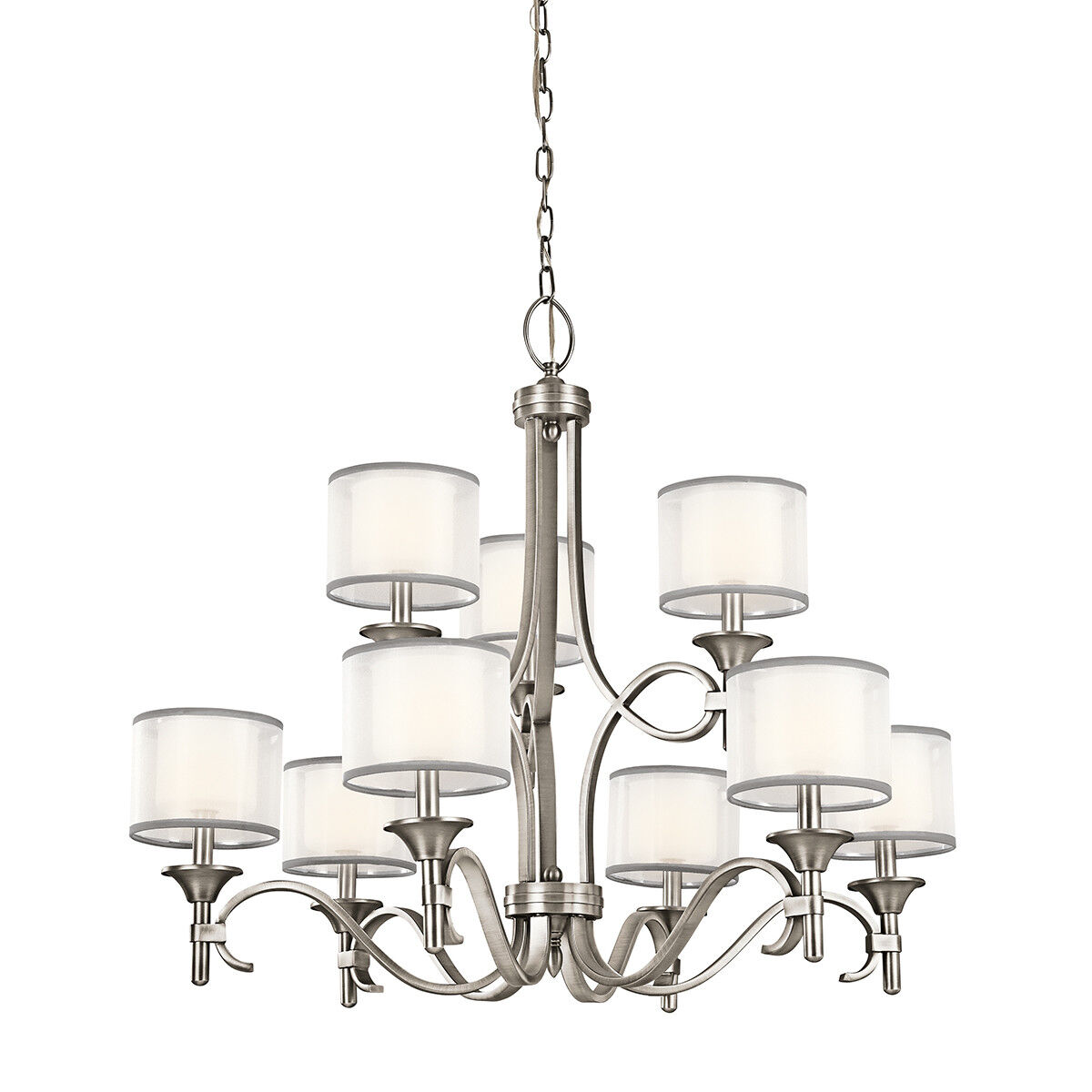 Elstead Lighting Lacey 9 Light Chandelier, Antique Pewter, E14