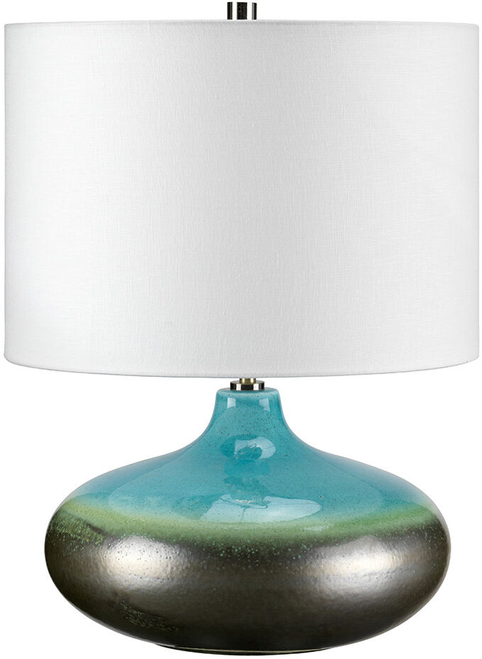 Elstead Lighting Laguna 1 Light Small Table Lamp Graphite, Turquoise, E27