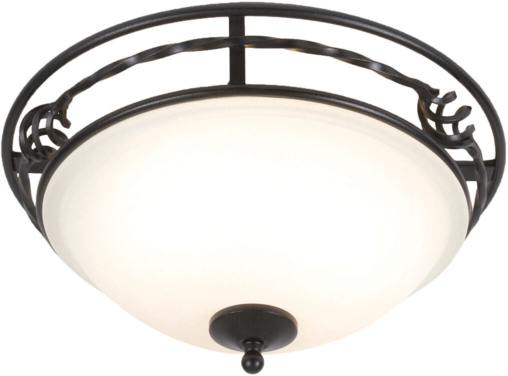 Elstead Lighting Pembroke 2 Light Flush Ceiling Light Black, E27