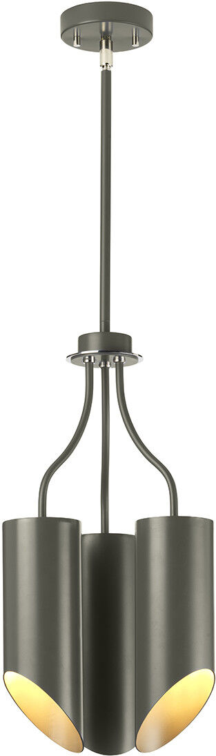 Elstead Lighting Quinto 3 Light Multi Arm Ceiling Pendant Dark Grey Polished Nickel, E27