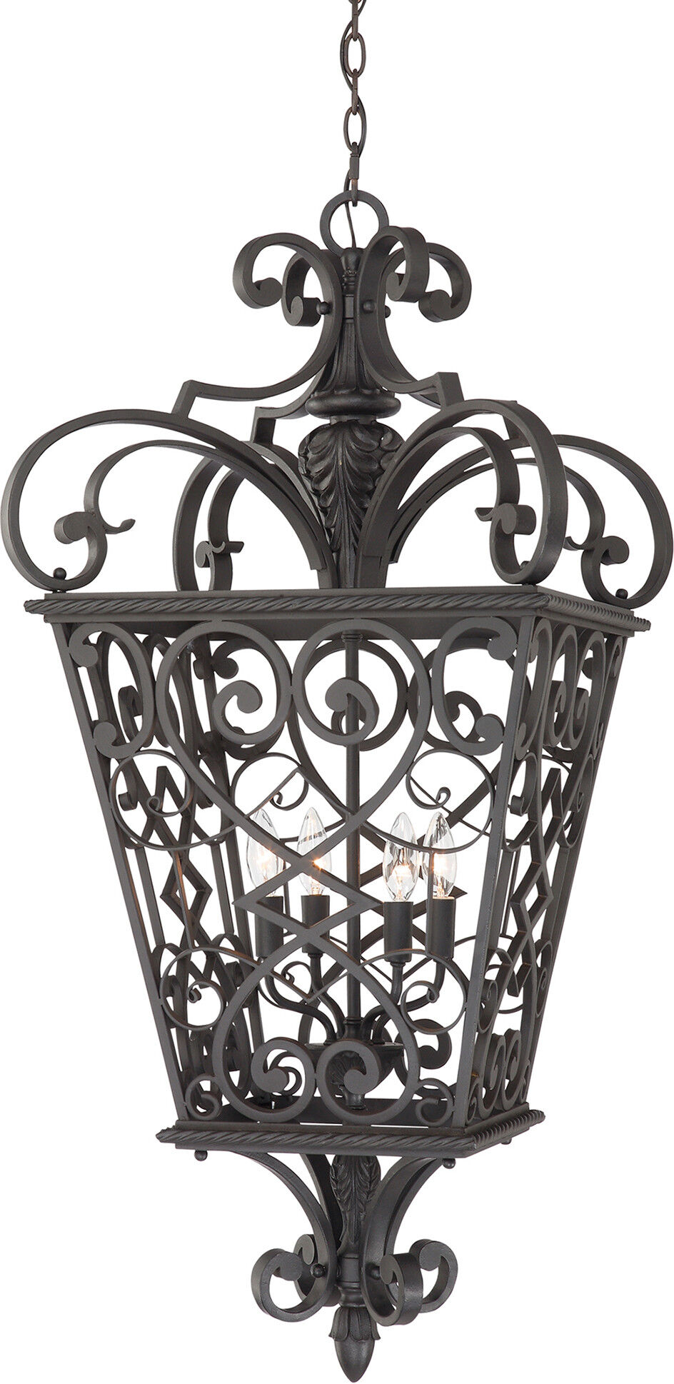 Elstead Lighting Fort Quinn 4 Light Ceiling Pendant Black, E14