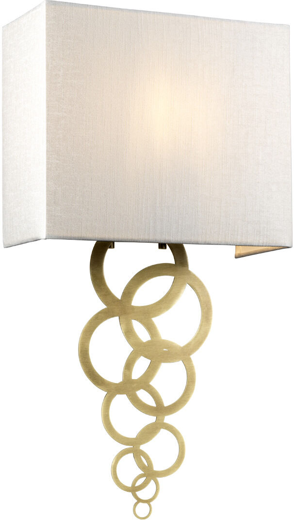 Elstead Lighting Rosa Medium 1 Light Wall Light, Aged Brass, Ivory Faux Silk Shade