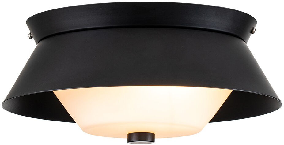 Elstead Lighting Bowtie 2 Light Bathroom Ceiling Light, Matte Black IP44