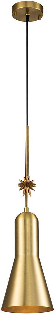 Elstead Lighting Etoile Dome Pendant Ceiling Light, Aged Brass and Gold Leaf