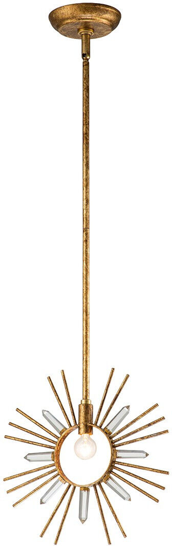 Elstead Lighting Sun King Pendant Ceiling Light, Gold Leaf