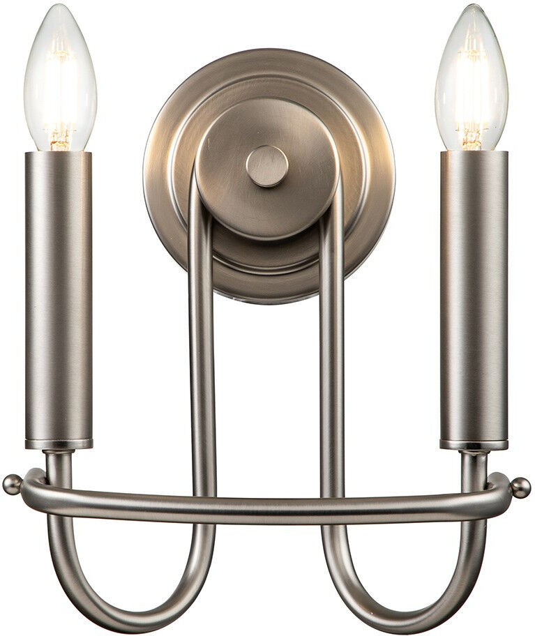 Elstead Lighting Capitol Hill 2 Light Candle Wall Lamp, Brushed Nickel