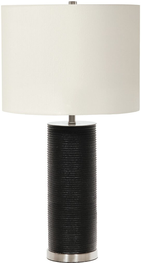 Elstead Lighting Ripple Table Lamp with Round Shade, Black with White Shade