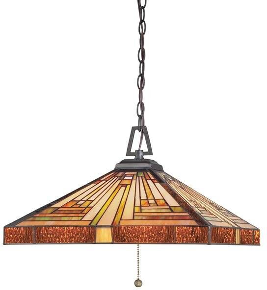 Elstead Lighting Stephen 3 Light Tiffany Ceiling Pendant Vintage Bronze, E27