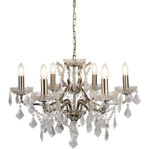 Searchlight Lighting Paris 6 Light Chandelier Antique Brass Finish, E14