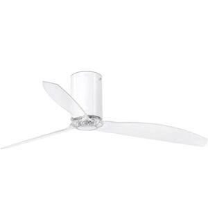 Faro Lighting Mini Medium Ceiling Fan Clear, White Gloss - Optional LED Light Sold Separately