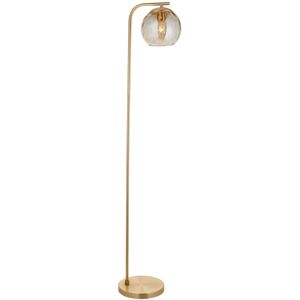 Endon Collection Lighting Dimple Complete Floor Lamp, Satin Brass Plate, Champagne Lustre Glass