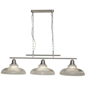 Searchlight Lighting Bistro III 3 Light Bar Pendant Satin Silver Metal