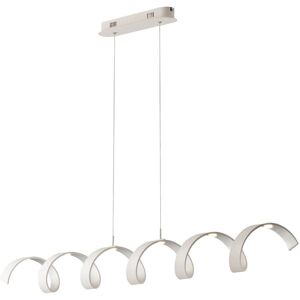 Fan Europe Lighting Helix Integrated LED Swirl Effect Bar Pendant, White, Silver, 4000K Fan Europe Lighting Helix Integrated LED Swirl Effect Bar Pendant, White, Silver, 4000K