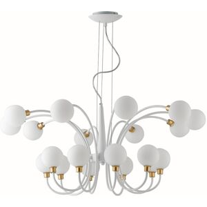 Fan Europe Lighting Aida 20 Light Multi Arm Globe Ceiling Pendant, White, Gold, G9 Fan Europe Lighting Aida 20 Light Multi Arm Globe Ceiling Pendant, White, Gold, G9