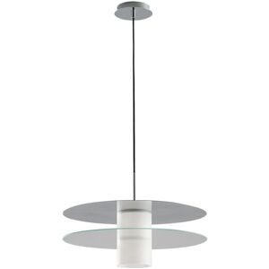 Fan Europe Lighting Record Double Disc Pendant, Tinted Glass, Chrome, Opal, E27 Fan Europe Lighting Record Double Disc Pendant, Tinted Glass, Chrome, Opal, E27