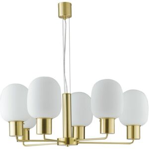Fan Europe Lighting Fellini Mutli Arm 6 Light Ceiling Pendant, Gold, Opal, E27 Fan Europe Lighting Fellini Mutli Arm 6 Light Ceiling Pendant, Gold, Opal, E27