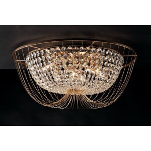 Fan Europe Vienna Crystal K9 Flush Ceiling Light - Gold - E14 Fan Europe Vienna Crystal K9 Flush Ceiling Light - Gold - E14