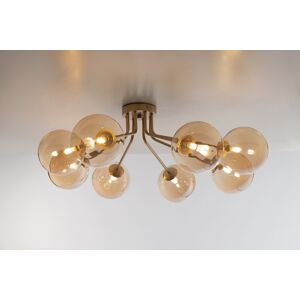 Fan Europe Lighting Multi Arm Semi Flush Ceiling Globe Pendant - Brass Satin with Champagne Diffusers - G9 Fan Europe Lighting Multi Arm Semi Flush Ceiling Globe Pendant - Brass Satin with Champagne Diffusers - G9