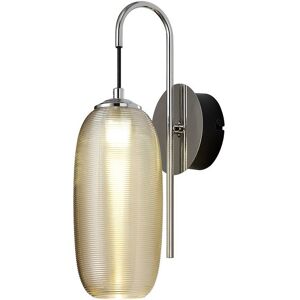 Luminosa Lighting Jamestown Switched Wall Lamp, 1 x 6W LED, 4000K, 720lm, Polished Chrome, Black With Champagne Glass, 3yrs Warranty Luminosa Lighting Jamestown Switched Wall Lamp, 1 x 6W LED, 4000K, 720lm, Polished Chrome, Black With Champagne Glass, 3yrs Warranty