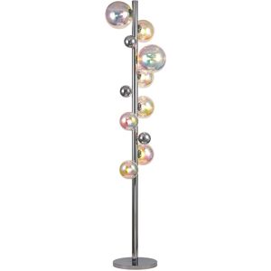 Luminosa Lighting Newstead Floor Lamp, 8 x G9, Polished Chrome, Iridescent Glass Luminosa Lighting Newstead Floor Lamp, 8 x G9, Polished Chrome, Iridescent Glass