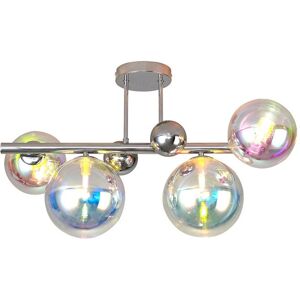 Luminosa Lighting Newstead Semi-Flush Ceiling Light, 4 x G9, Polished Chrome, Iridescent Glass Luminosa Lighting Newstead Semi-Flush Ceiling Light, 4 x G9, Polished Chrome, Iridescent Glass