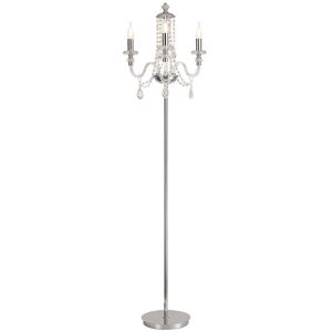 Luminosa Lighting Allegany Floor Lamp, 3 Light E14, Polished Chrome, Clear Glass, Crystal, (ITEM REQUIRES CONSTRUCTION, CONNECTION) Luminosa Lighting Allegany Floor Lamp, 3 Light E14, Polished Chrome, Clear Glass, Crystal, (ITEM REQUIRES CONSTRUCTION, CONNECTION)
