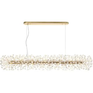 Luminosa Lighting Salisbury Oblong Linear Pendant 14 Light G9 French Gold, Crystal Luminosa Lighting Salisbury Oblong Linear Pendant 14 Light G9 French Gold, Crystal