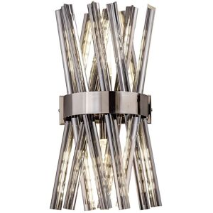 Luminosa Lighting Hornby 2 Light E14, Wall Light E14, Polished Nickel , Smoke Glass Luminosa Lighting Hornby 2 Light E14, Wall Light E14, Polished Nickel , Smoke Glass
