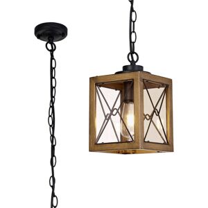Luminosa Lighting Clarendon Pendant, 1 x E27, Wood Effect & Black, Clear Glass, IP54, 2yrs Warranty Luminosa Lighting Clarendon Pendant, 1 x E27, Wood Effect & Black, Clear Glass, IP54, 2yrs Warranty