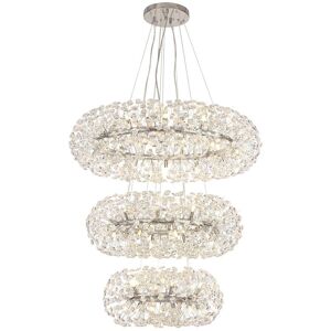 Luminosa Lighting Salisbury 3 Tier Pendant 58 Light G9 Polished Chrome, Crystal, Item Weight: 30.2kg Luminosa Lighting Salisbury 3 Tier Pendant 58 Light G9 Polished Chrome, Crystal, Item Weight: 30.2kg