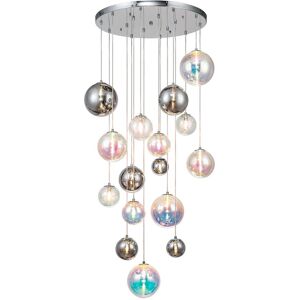 Luminosa Lighting Newstead Pendant, 16 x G9, Polished Chrome, Iridescent Glass Luminosa Lighting Newstead Pendant, 16 x G9, Polished Chrome, Iridescent Glass