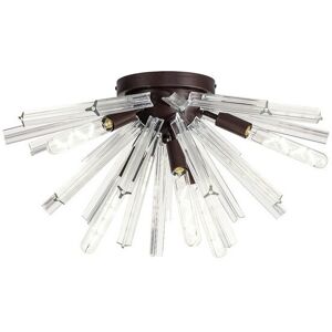 Luminosa Lighting Hornby 6 Light E14, Semi Flush Brown Oxide , Clear Glass Luminosa Lighting Hornby 6 Light E14, Semi Flush Brown Oxide , Clear Glass