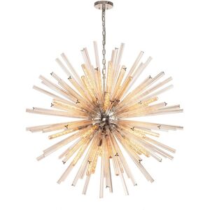Luminosa Lighting Hornby 32 Light E27, Round Pendant Polished Nickel , Champagne Glass Luminosa Lighting Hornby 32 Light E27, Round Pendant Polished Nickel , Champagne Glass