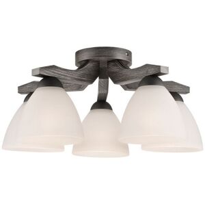 Lamkur Adriano Graphite Semi Flush Ceiling Light with Glass Shades - Ceiling Light Lamkur Adriano Graphite Semi Flush Ceiling Light with Glass Shades - Ceiling Light