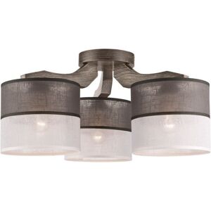 Lamkur Lighting Andrea Multi Arm Semi Flush Ceiling Light - Fabric Shades - Graphite - 3x E27 Lamkur Lighting Andrea Multi Arm Semi Flush Ceiling Light - Fabric Shades - Graphite - 3x E27