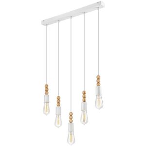 Lamkur Simon White Pendant Light - Ceiling Lamp with 5 E27 Lamkur Simon White Pendant Light - Ceiling Lamp with 5 E27