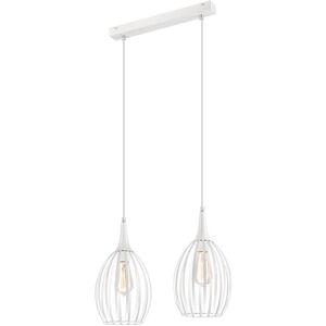 Lamkur Vincent Pendant Light - Steel, White, 2x E27 Lamkur Vincent Pendant Light - Steel, White, 2x E27