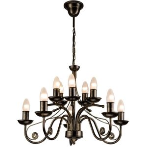 Lamkur Lighting Donato Chandeliers With Fabric Shades, Black, 10x E14 Lamkur Lighting Donato Chandeliers With Fabric Shades, Black, 10x E14