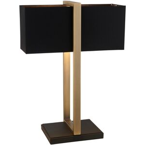 Merano Lighting Livigno Table Lamp Matt Antique Brass Plate & Black Fabric Merano Lighting Livigno Table Lamp Matt Antique Brass Plate & Black Fabric