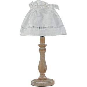 Fan Europe Lighting LULLABY Table Lamp with Round Tapered Shade Wood, Cotton Lampshade 18x34cm Fan Europe Lighting LULLABY Table Lamp with Round Tapered Shade Wood, Cotton Lampshade 18x34cm
