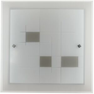 Fan Europe Lighting MUSA 2 Light Patterned Glass Flush Ceiling Light White 30x30cm Fan Europe Lighting MUSA 2 Light Patterned Glass Flush Ceiling Light White 30x30cm