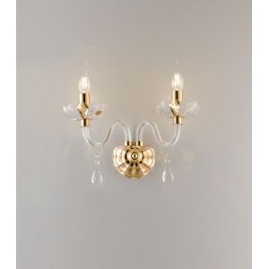 Fan Europe Lighting RIFLESSO Twin 2 Light Candle Wall Light Gold, Crystal 40x35x18cm Fan Europe Lighting RIFLESSO Twin 2 Light Candle Wall Light Gold, Crystal 40x35x18cm