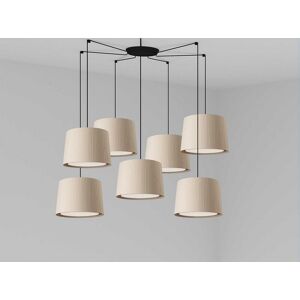 Faro Model 64314-44-7L Black Beige 7-Light Suspension Lamp - Lighting Faro Model 64314-44-7L Black Beige 7-Light Suspension Lamp - Lighting