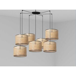 Faro Mambo Black Rattan Pendant Suspension Lamp - Suspension lighting Faro Mambo Black Rattan Pendant Suspension Lamp - Suspension lighting