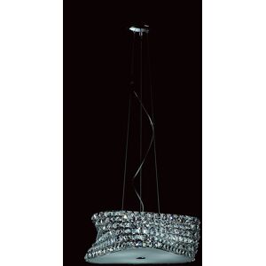 Impex Lighting Tia 6 Light Ceiling Fitting Chrome Clear Crystal With Frosted Diffuser CFH211131/06/CLR/CH Impex Lighting Tia 6 Light Ceiling Fitting Chrome Clear Crystal With Frosted Diffuser CFH211131/06/CLR/CH